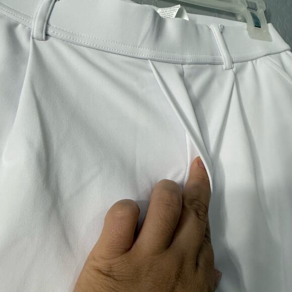 Halara High Waisted Pocket Barrel Leg Fleece Casual Pants, Ivory White, XSP - Picture 3 of 5